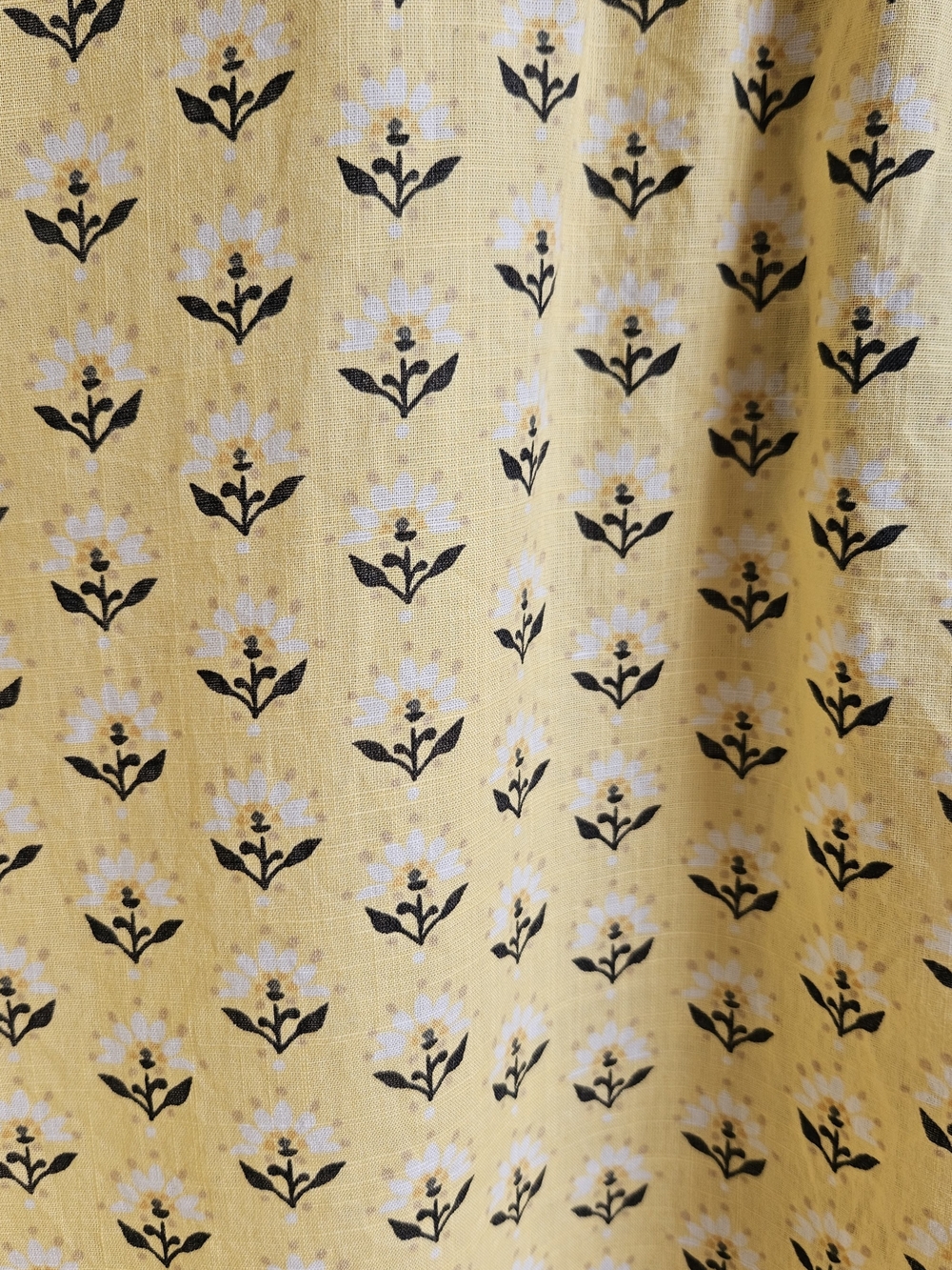 ​Orvis 100% Cotton Floral Block Print Blouse Yellow Casual Boho Size XL - Picture 7 of 14
